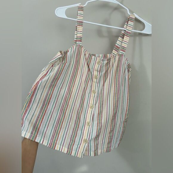 Madewell Button-Front Cami Tank in Textural Rainbow Stripe - Picture 8 of 10